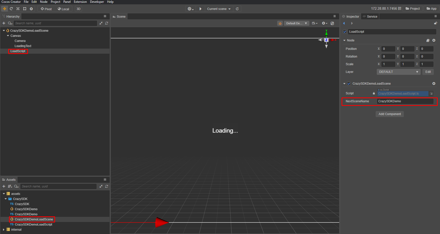 Demo load scene