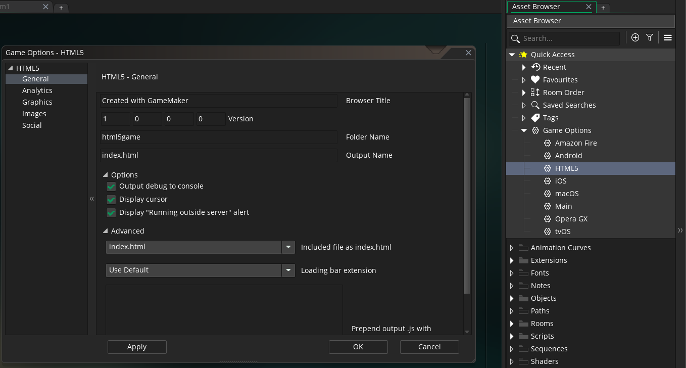 HTML5 Options
