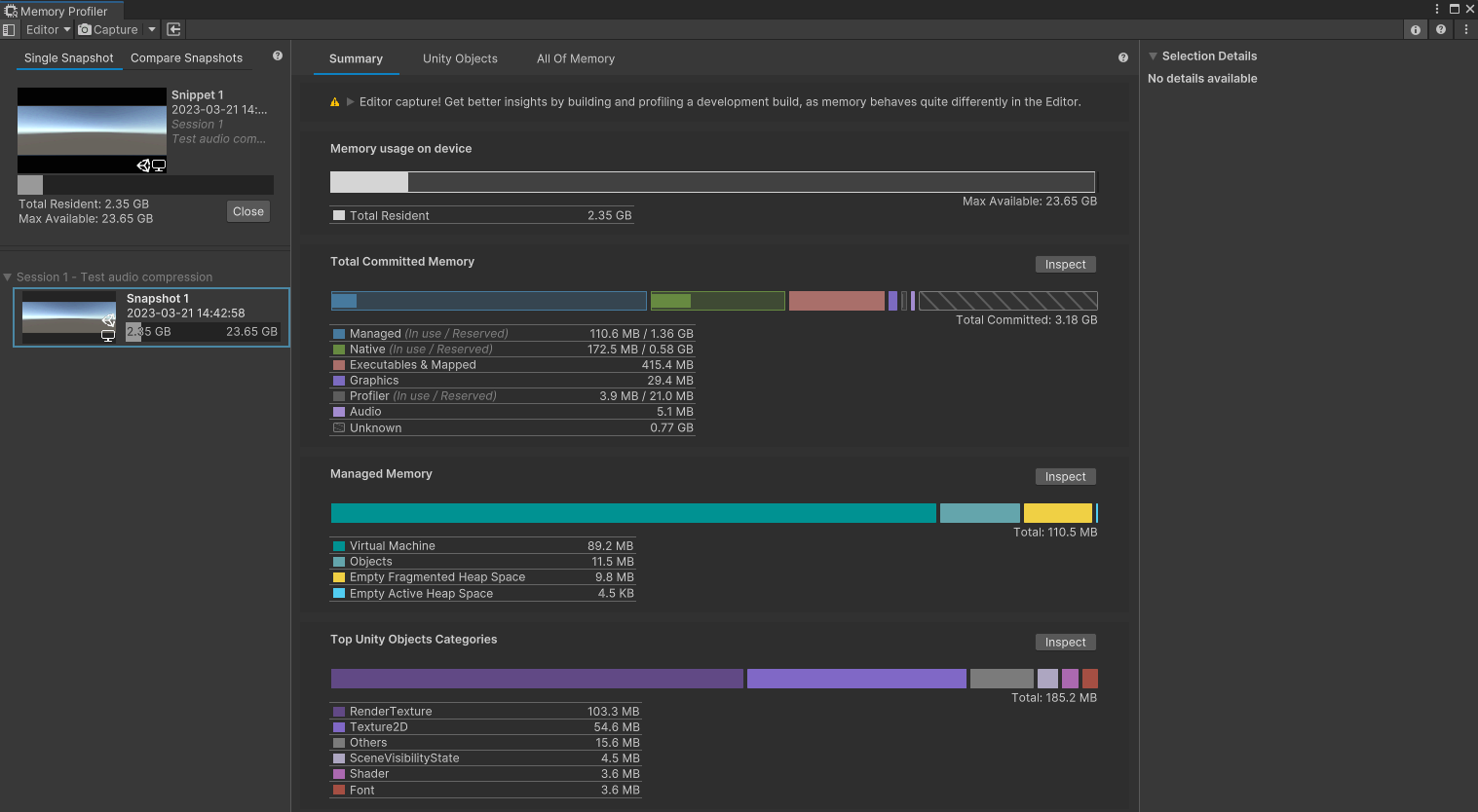 Memory profiler